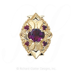 GS312 AMY - 14 Karat Gold Amethyst Slide 